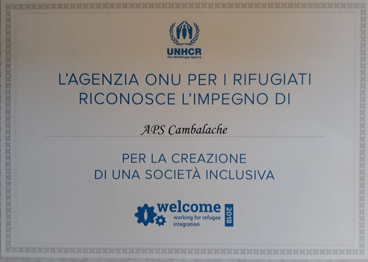 Cambalache è nuovamente tra i premiati “Welcome”, assieme a diverse aziende aderenti ai suoi progetti