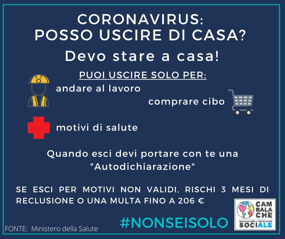 CORONAVIRUS: Posso uscire di casa? – Can I get out of home? – Je peux sortir de la maison?