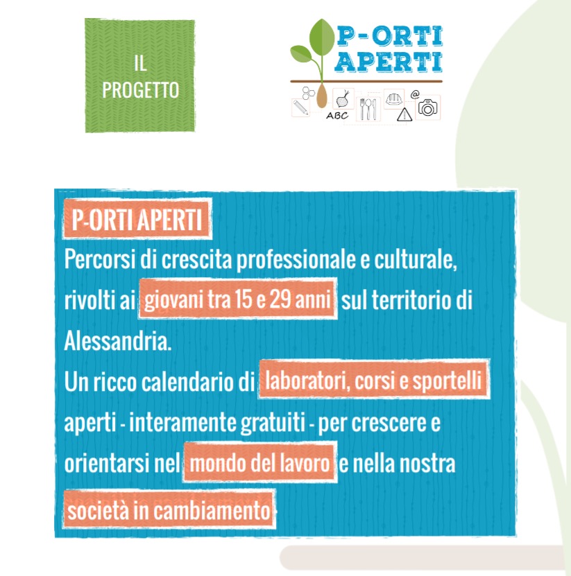 Ripartono i percorsi di P-Orti Aperti per giovani dai 15 ai 29 anni