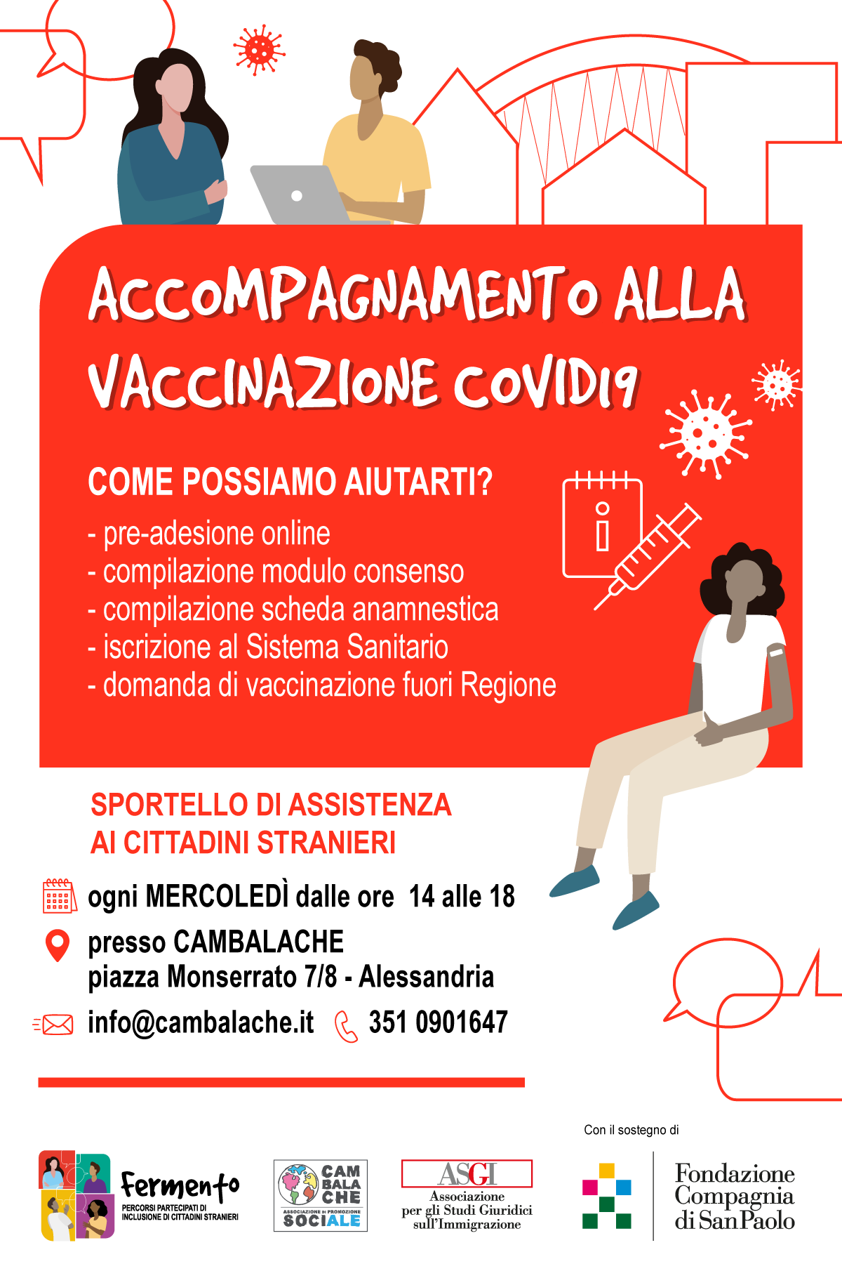 Accompagnamento alla vaccinazione Covid19 presso lo Sportello di Cambalache