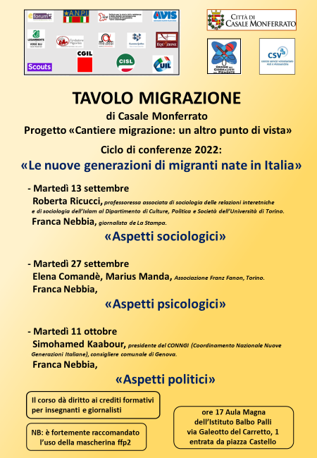 Tavolo migrazione: nuovo ciclo di conferenze