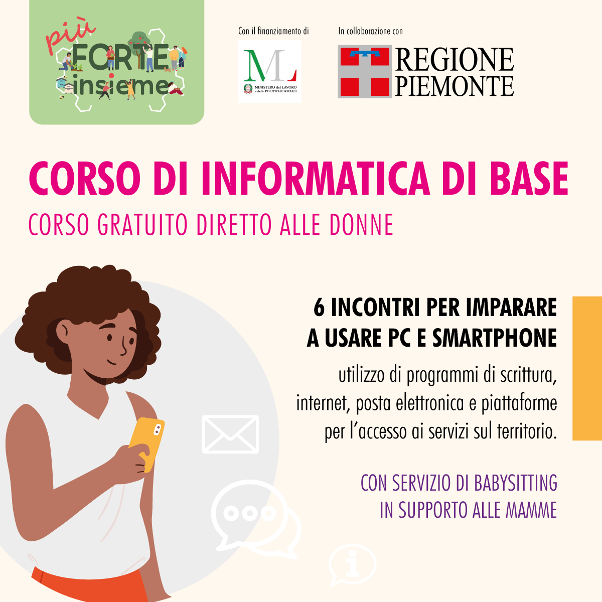 Un corso di informatica di base gratuito per le donne grazie a “+FORTE Insieme”