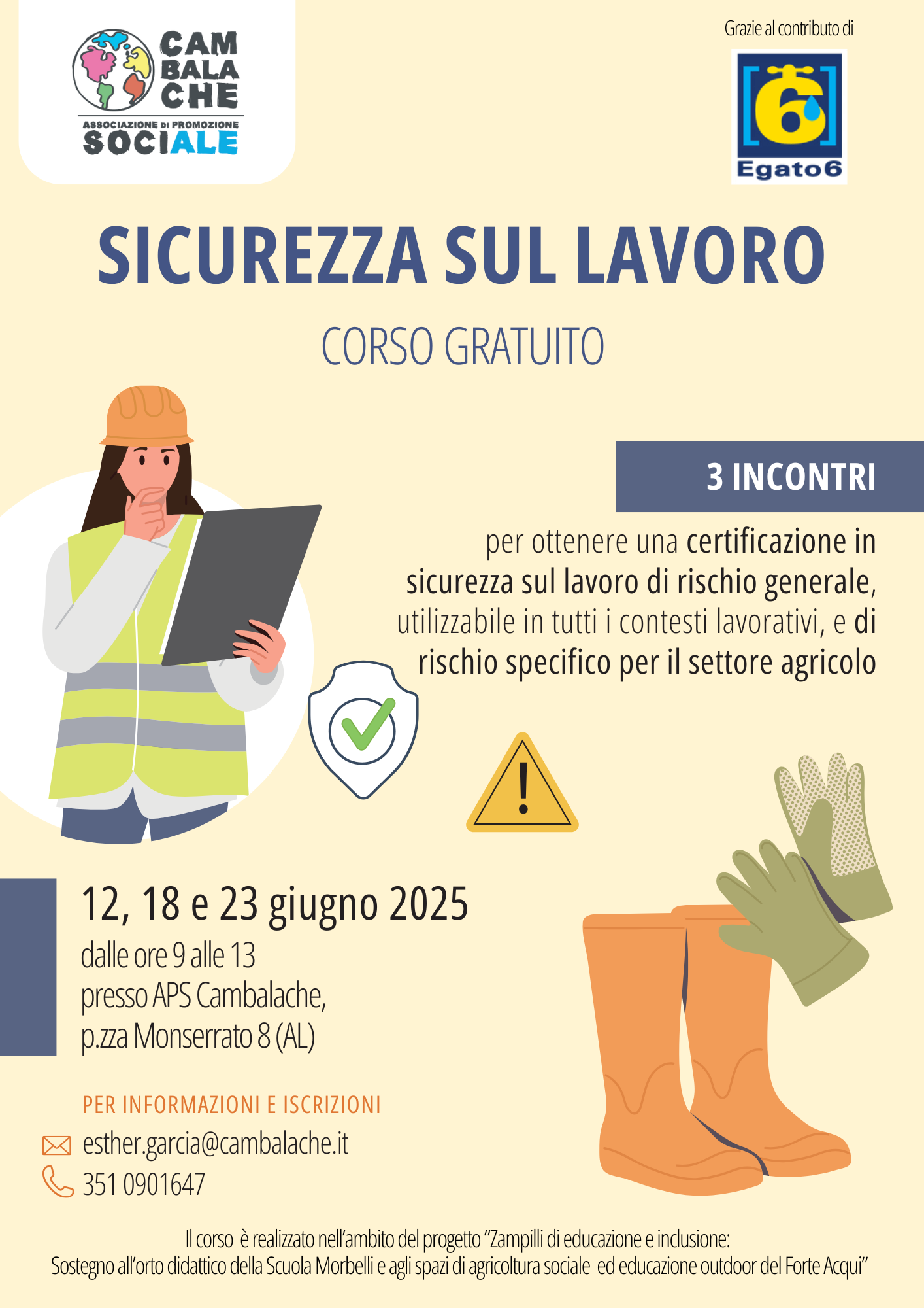 Sicurezza sul lavoro: corso gratuito